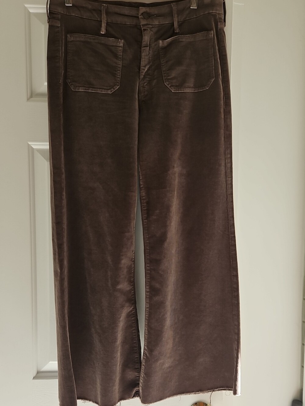 MOTHER Brown Wide-Leg Corduroy Trousers